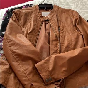 Brown leather jacket